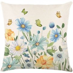 Obliečka na vankúšik s motívom jarných kvetov 45x45 cm
