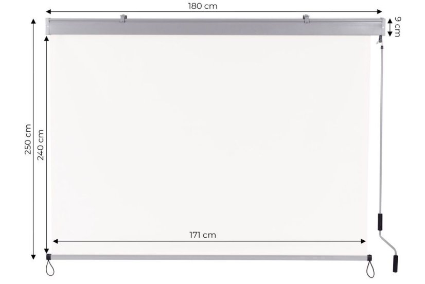 Vertikálna balkónová markíza 171 x 240 cm – tieniaca roleta na balkón a terasu, béžová
