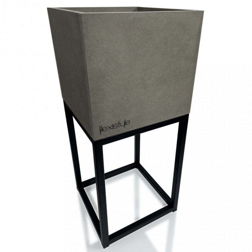 Ghiveci elegant din metal gri LOFT FIORINO 22X22X50 cm