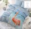 Moderna posteljnina v modri barvi s flamingom 200 x 200 cm