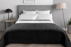 Cuvertură de pat matlasată alb-negru pentru pat dublu 200 x 220 cm