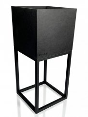 Črni minimalistični kovinski sadilnik 22X22X50 cm
