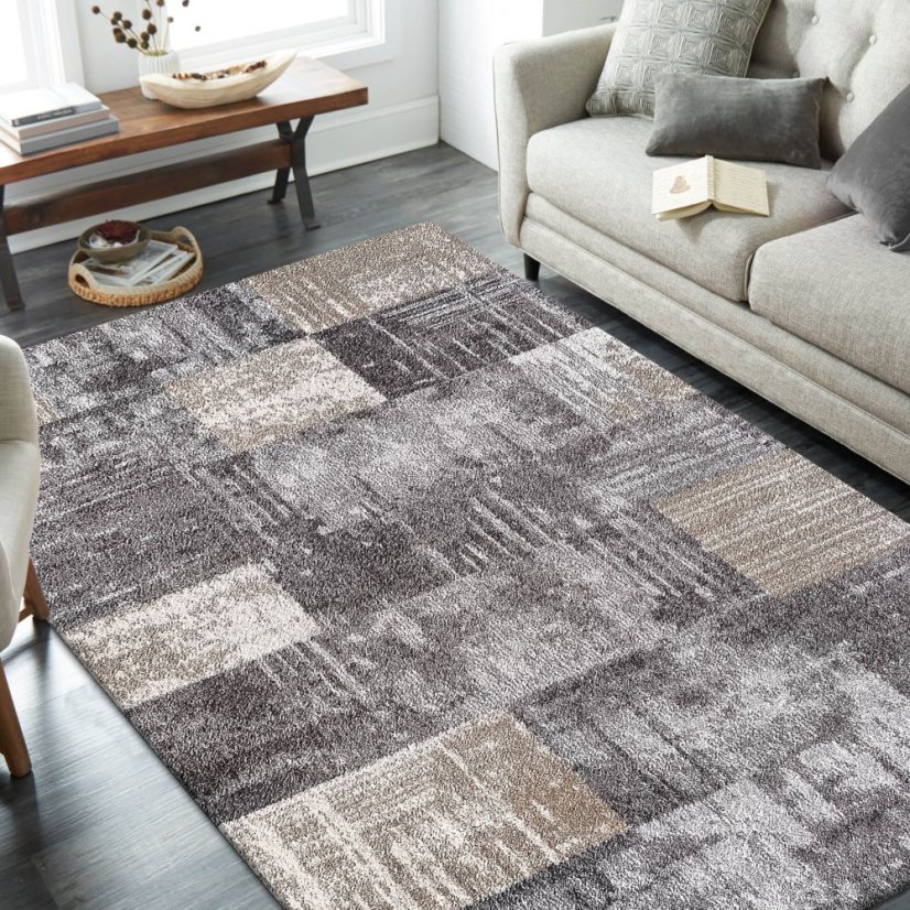 Modern szőnyeg Panamero - szürke, geometrikus mintával