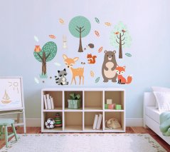 Nálepky na stenu do detskej izby lesné zvieratká