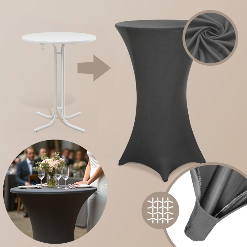 Elastische Tischdecke für Stehtisch - anthrazit
