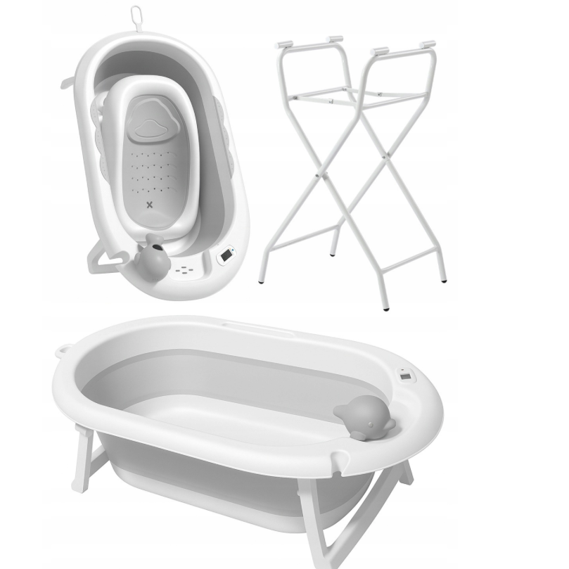 Cada de baie pliabilă pentru copii VAIANA PREMIUM cu șezlong și suport - mai multe culori