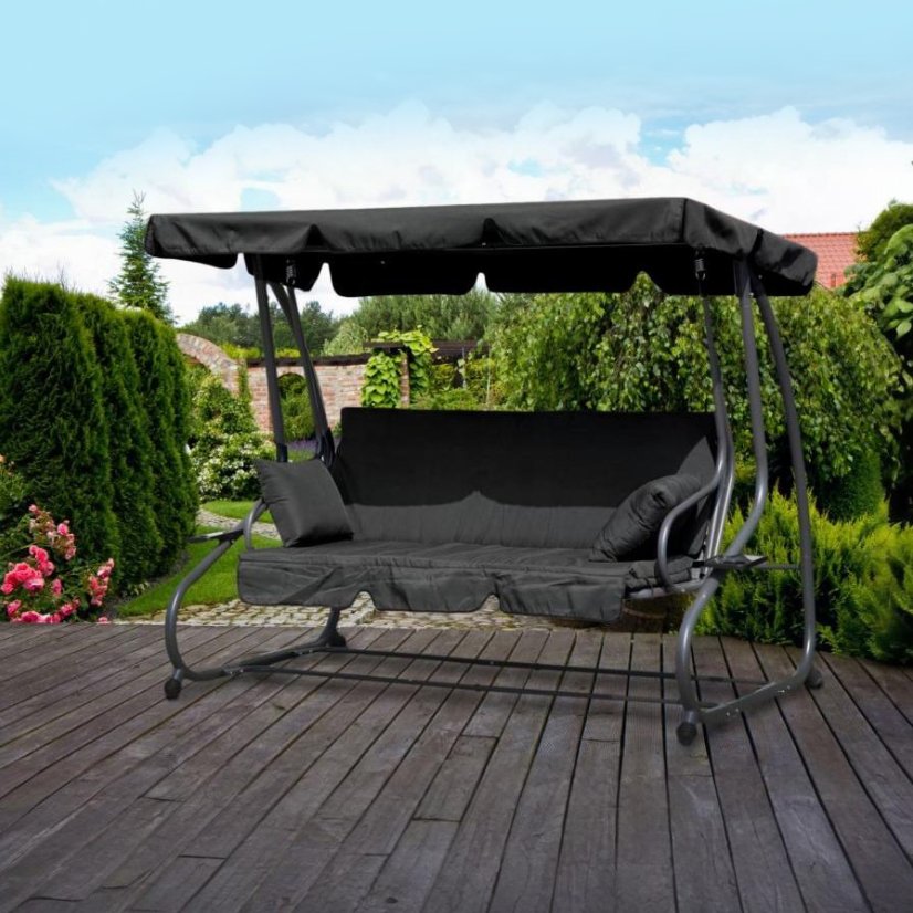 Dunkelgraue verstellbare Gartenschaukel