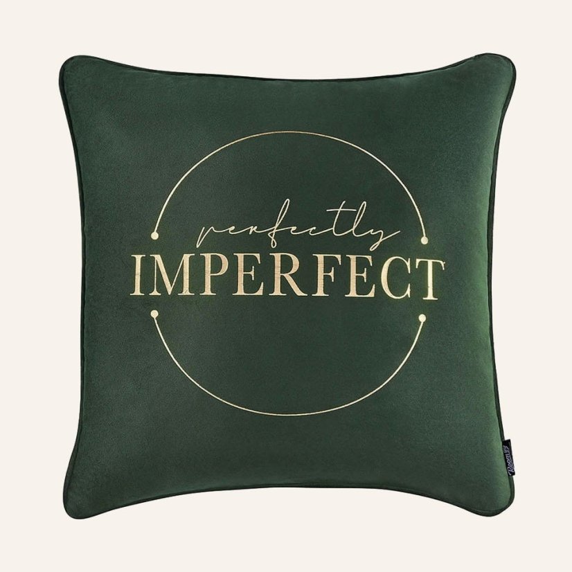 Zelená obliečka Perfectly Imperfect 45 x 45 cm