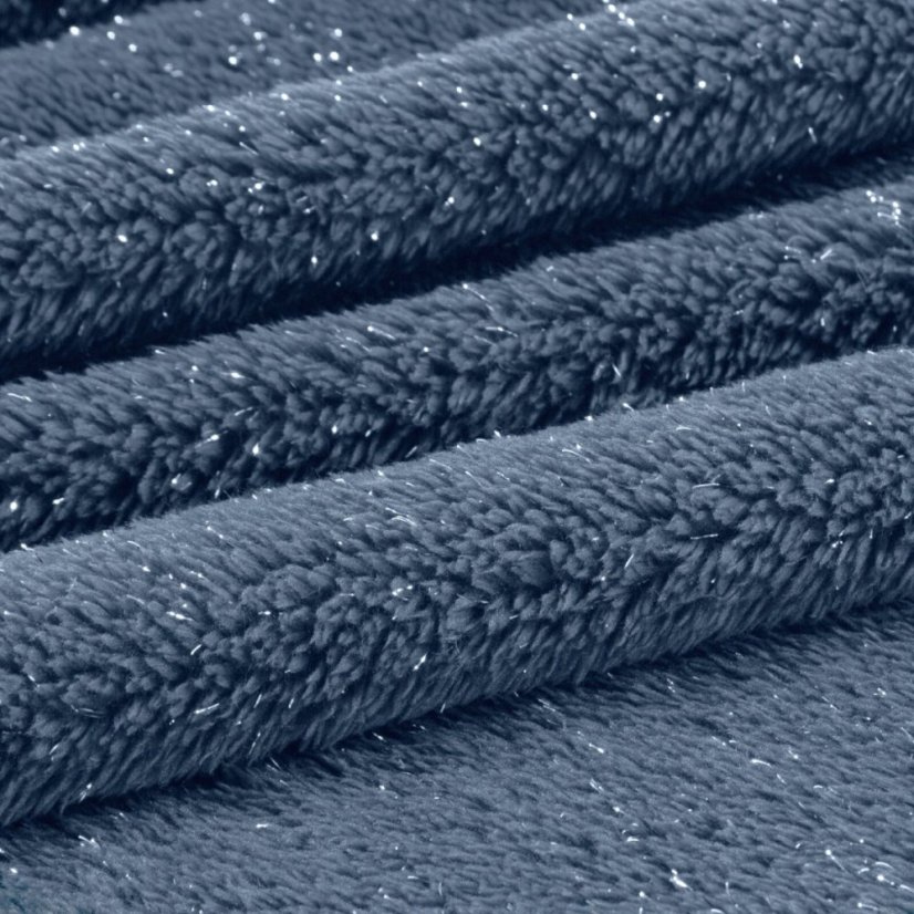 Luxus flanel takaró elegáns ezüstszállal - kék