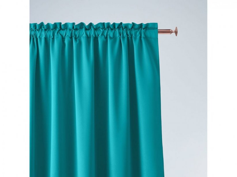 Türkiser Vorhang mit Faltenband 140 x 260 cm