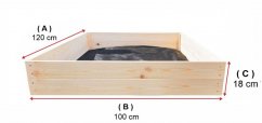 Naravna dvignjena lesena postelja 120 x 100 x 27 cm