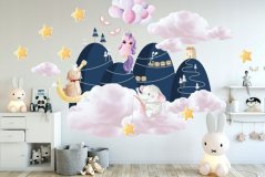 Märchenhaftes Kinder Wandtattoo mit süßem Motiv 100 x 200 cm