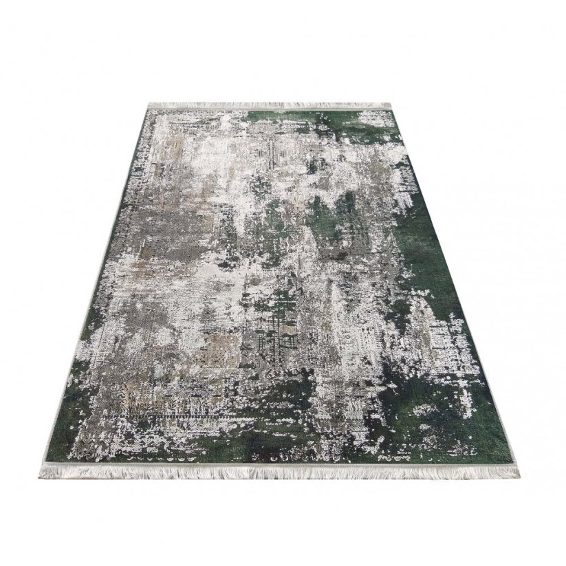 Stylový koberec do obýváku v zeleno šedé kombinací