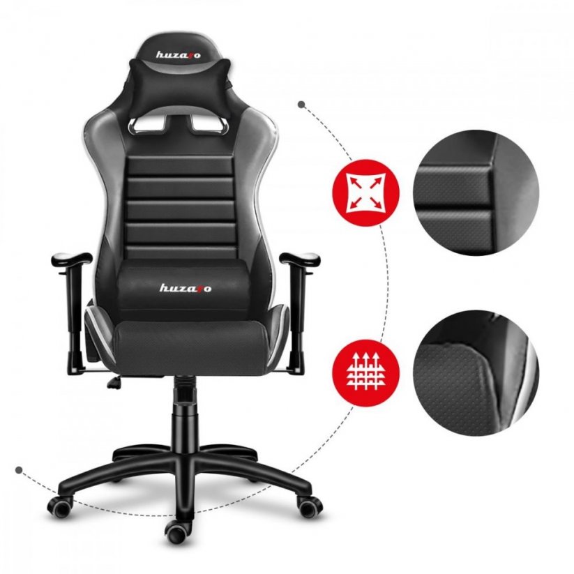 Profesionalna gaming stolica FORCE 6.0 sa sivim detaljima