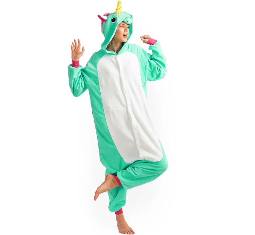 Menthol Kigurumi Jumpsuit mit Einhornmotiv Größe S