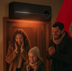 Kaminer AIRO 2000W légfüggöny WiFi vezérléssel és kerámia PTC fűtőtesttel.