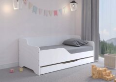 Pohodlná a praktická detská posteľ bielej farby 160 x 80 cm