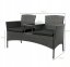 Garten-Rattan-Garnitur NM-03 - grau + graue Kissen