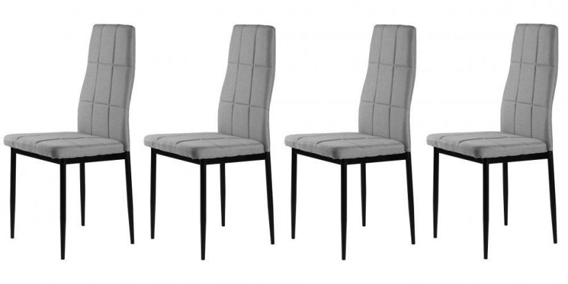 Sada 4 židlí v šedé barvě s moderním designem