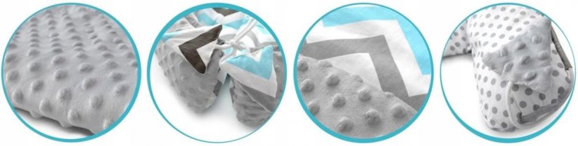 Tappeto per passeggino 5in1 bianco con motivo a foglie