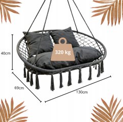 Závesné kreslo, bocianie hniezdo pre 2 osoby –  320 kg