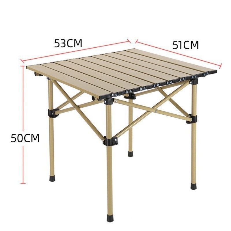 Skladací kempingový stôl s textilným obalom – 53 x 51 x 50 cm