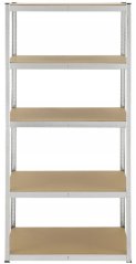 Stabilní kovový regál s 5 policemi 222 x 90 x 40 cm