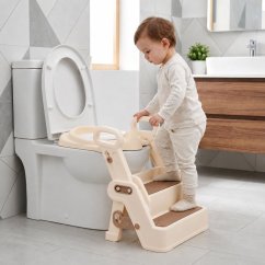 Detské WC sedadlo so schodíkmi a operadlom, nastaviteľná výška