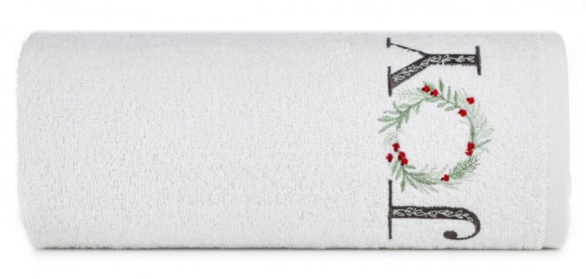 Bavlněný vánoční ručník bílý JOY - Rozměr: Šířka: 70 cm | Délka: 140 cm