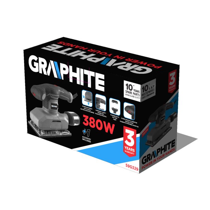 Vibračná brúska s výkonom 380W 59G329 GRAPHITE