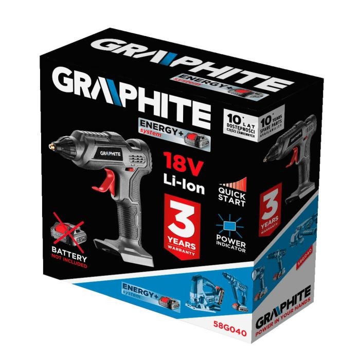 Kabellose Klebepistole Energy + 18V, ohne Akku 58G040 GRAPHITE