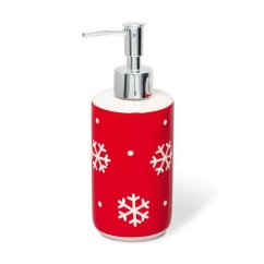 Vianočný keramický dávkovač na tekuté mydlo s motívom snehových vločiek – 300 ml