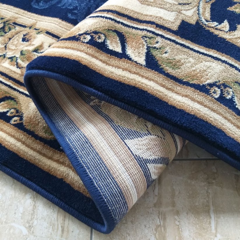 Exkluzivní tmavě modrý vintage koberec do obýváku