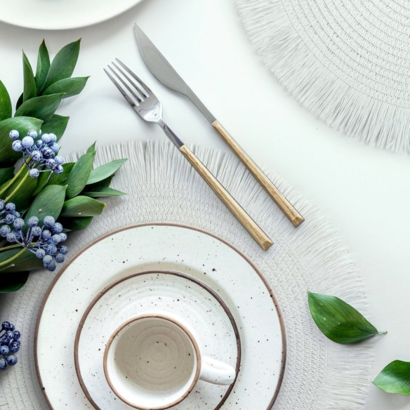 Runder Untersetzer im Boho-Stil mit Fransen - Tischsets 38 cm