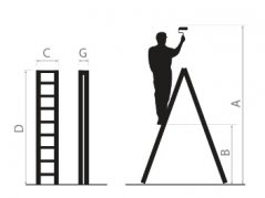 Drevený dvojdielny rebrík 2 x 7 s nosnosťou 150 kg