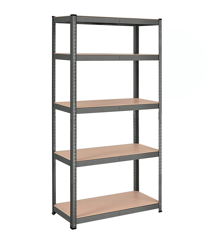 Siva biblioteka s 5 polica 180 x 90 x 40 cm