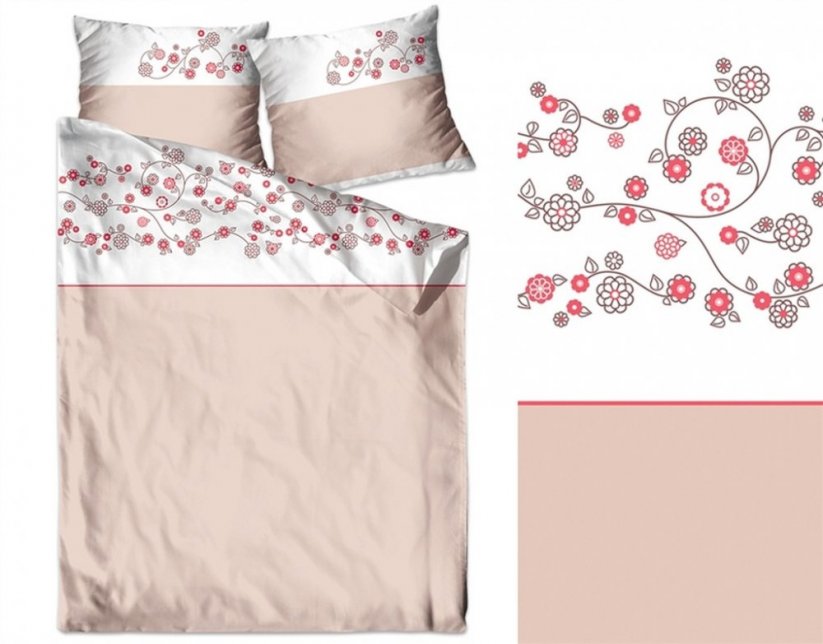 Bavlnené posteľné obliečky v púdrovo ružovej farbe 