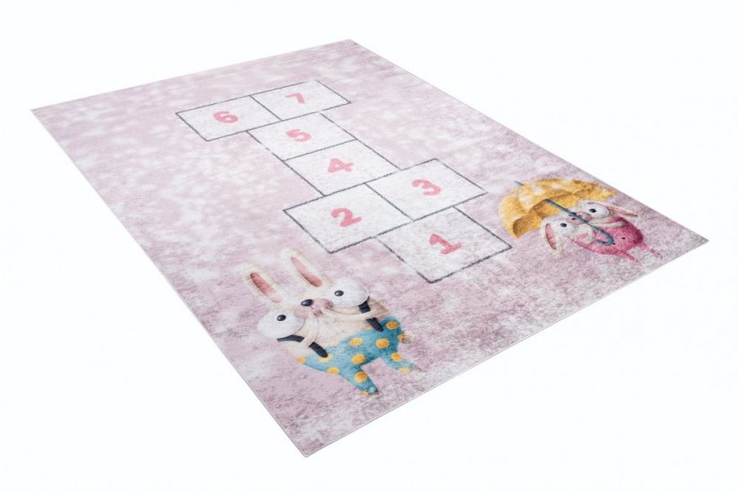 Kinderteppich mit einem Motiv von Tieren und Spielen Kinderzimmer
