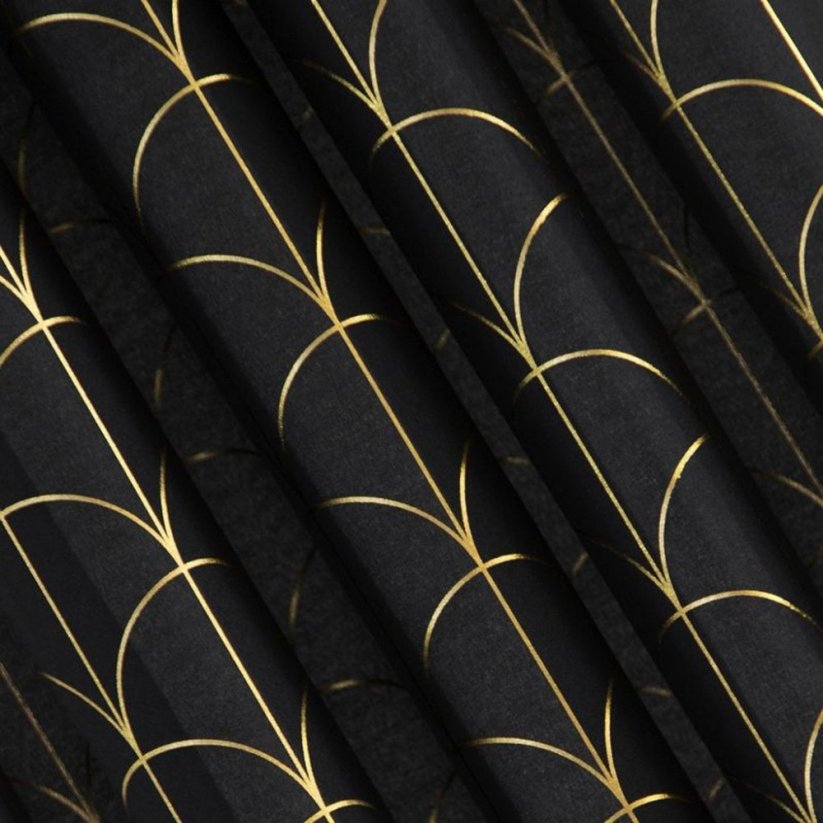Perdele de lux negre din țesătură de bumbac 140 x 250 cm