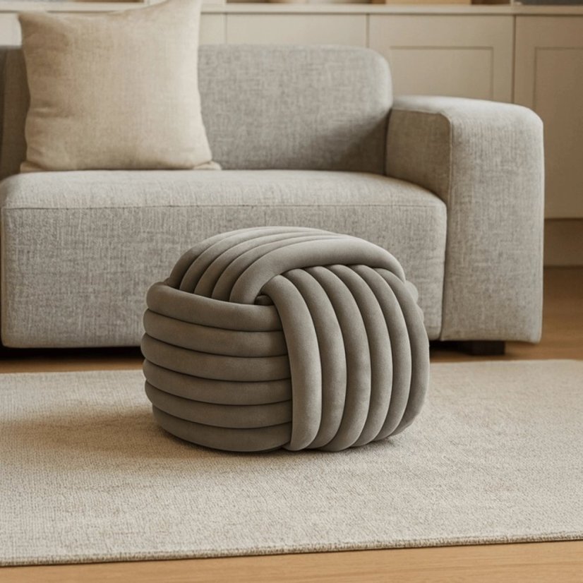 Pouf tricotat din catifea MAGMA - diverse modele de culori