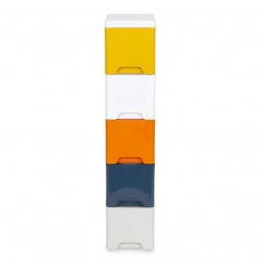 Regál s 5 zásuvkami v rôznych farbách