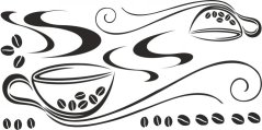 Adesivo murale per cucina due tazze di delizioso caffè