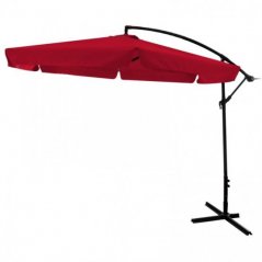 Червен градински чадър със стойка
