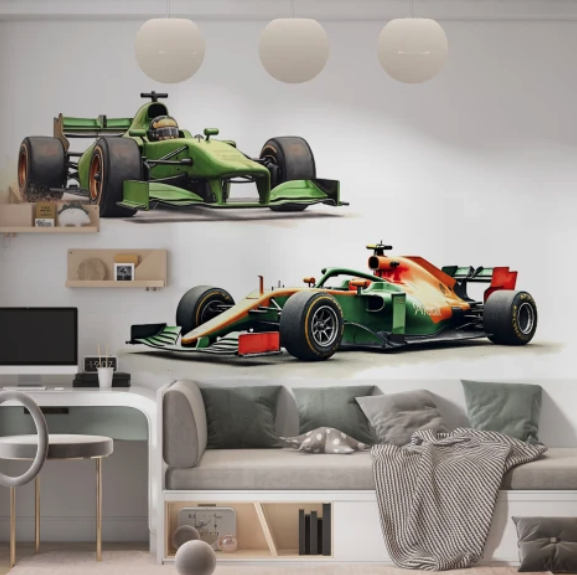 Dekorace pokoje pro fanouška F1 - samolepka na zeď s formulí