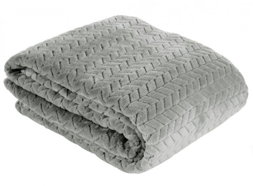 Puha dekoratív takaró, szürke színben