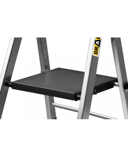 Alumínium létra 4 lépcsőfokkal, polccal és 150 kg teherbírással