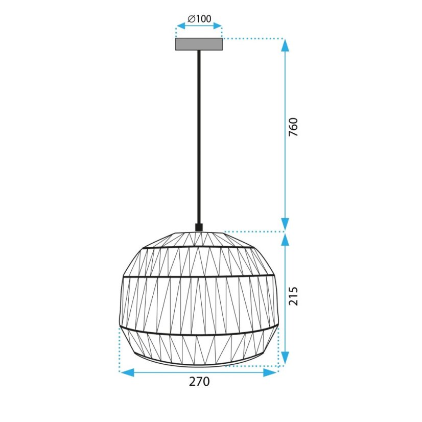 Viseća lampa od jutenog užeta - Boja: Bež