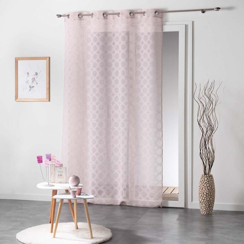 Hosszú rózsaszín függönyök a hálószobába SOLEDAD  140x240 cm