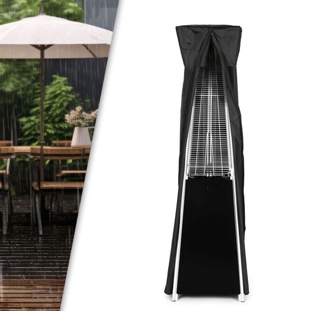 Plynový terasový ohřívač z nerezové oceli 11,5 kW se skleněným plamenem a regulací teploty