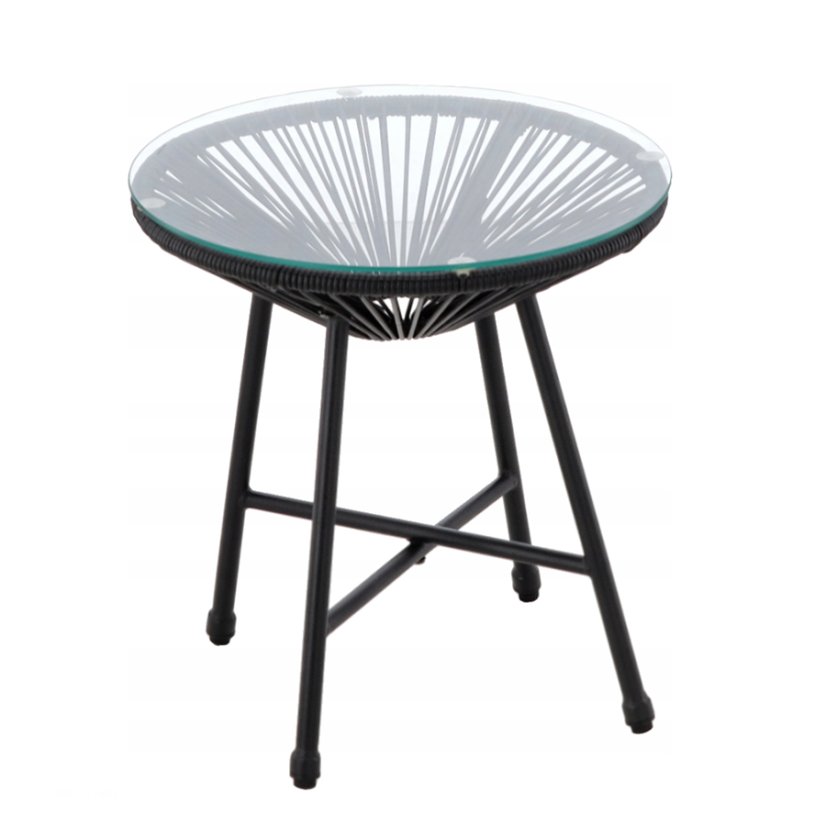 Set de mobilier de grădină realizat din technicoratan negru